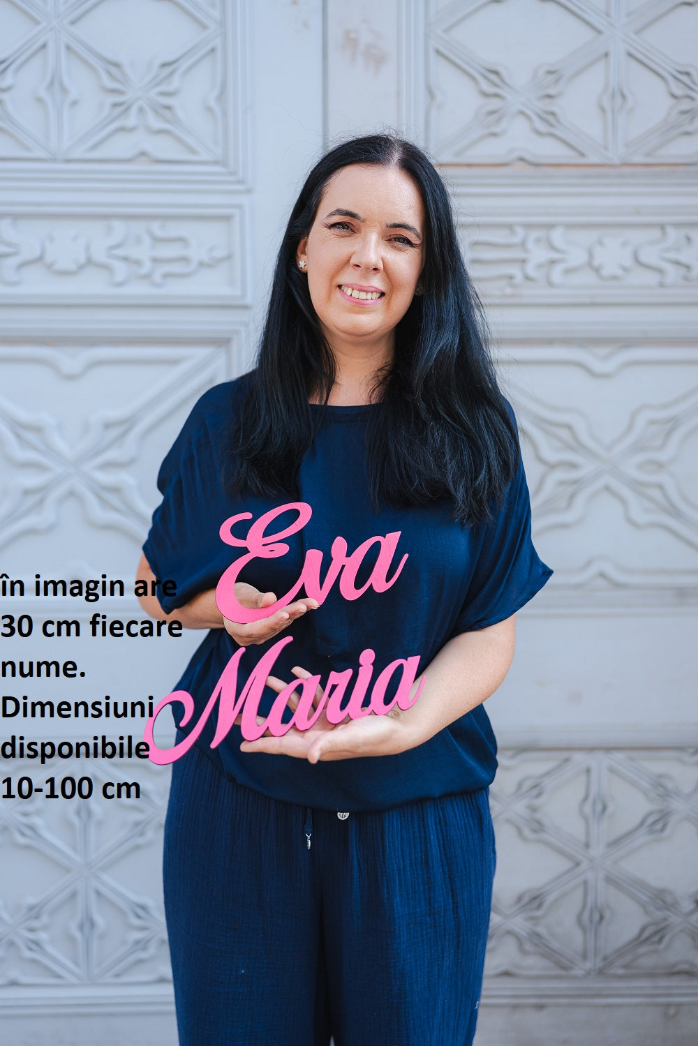 Nume personalizat roz fucsia / nume decupat din lemn între 10cm și 100cm lungime