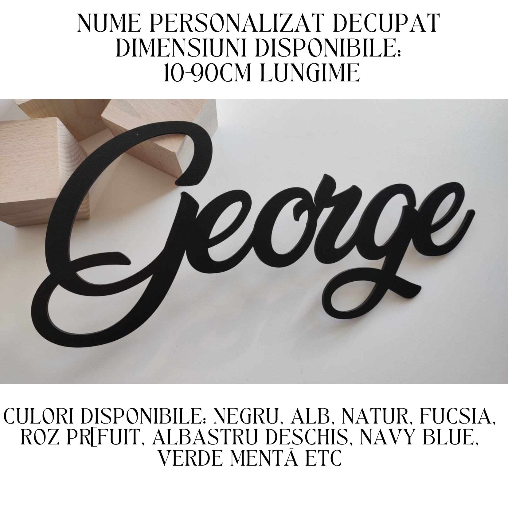 Nume decupat negru – Logo / Litere personalizate