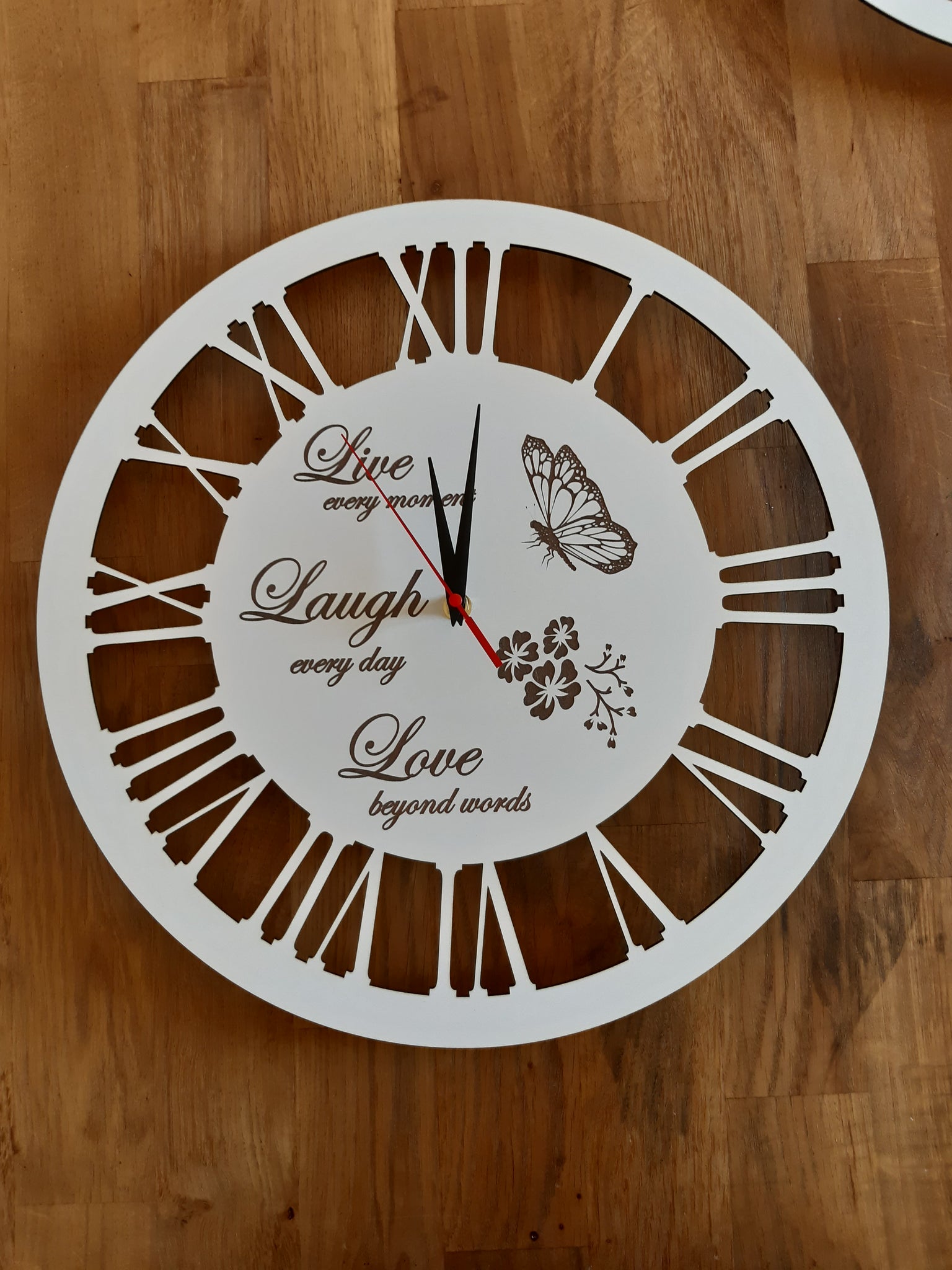 Ceas de perete Live Love Laugh