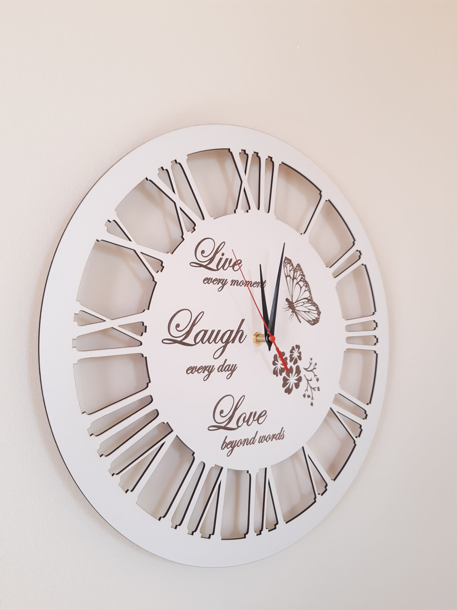Ceas de perete Live Love Laugh