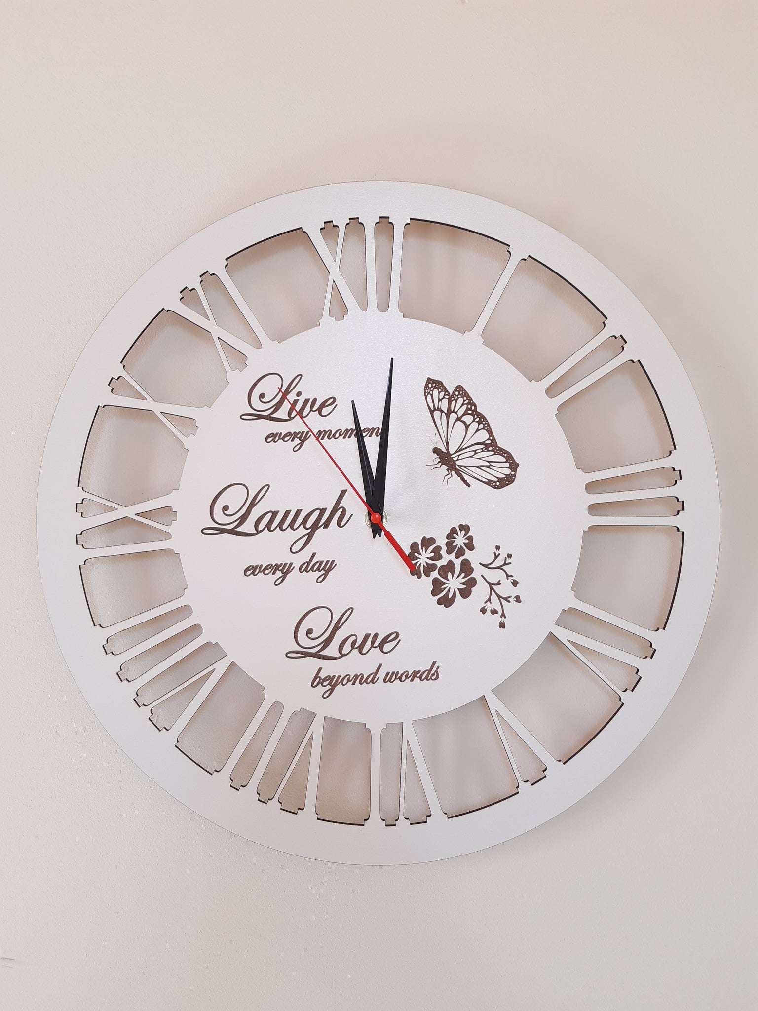 Ceas de perete Live Love Laugh