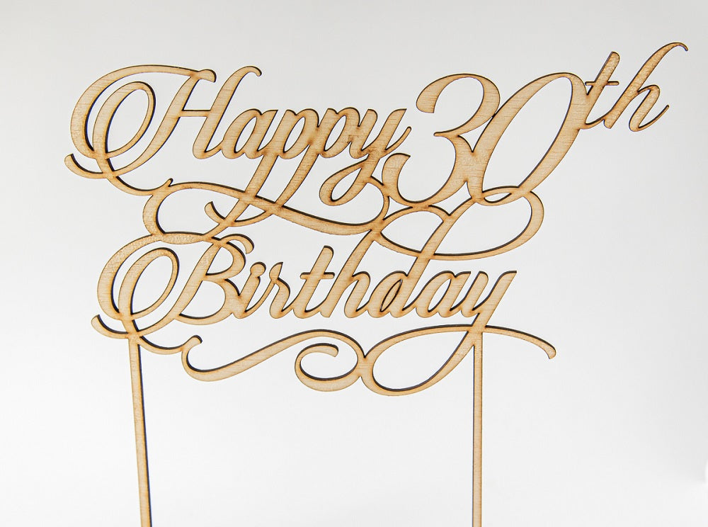 Cake topper Happy 30th Birthday